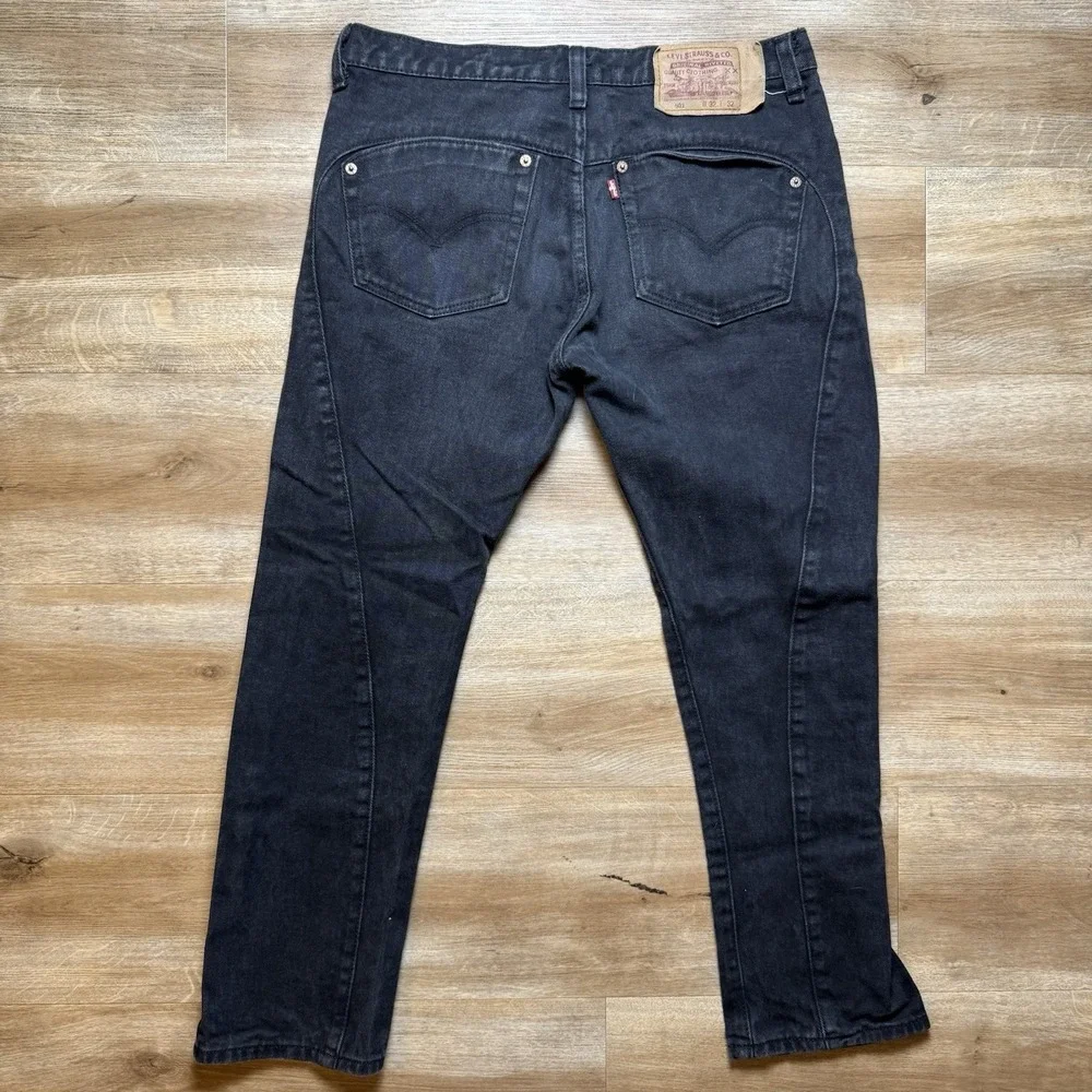 Vintage Levi's 501 Jeans Men 32x26 Black Straight‎ Leg Button Fly Made in USA